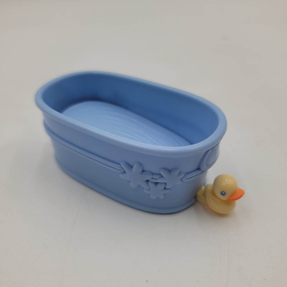 Vintage 2004 Hasbro Littlest Pet Shop Blue Bathtub with Rubber Duck Accessory